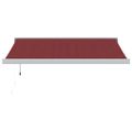 vidaXL Automaticky zaťahovacia markíza burgundská 350x250 cm