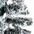 vidaXL Úzky zasnežený umelý vianočný polovičný stromček 150 cm