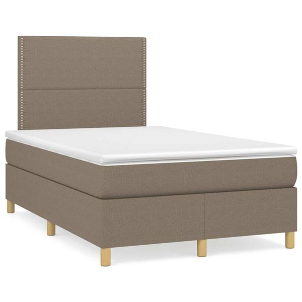 vidaXL Boxspring posteľ s matracom a LED sivohnedá 120x190 cm látka