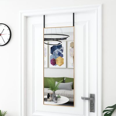 vidaXL Zrkadlo na dvere zlaté 40x100 cm sklo a hliník