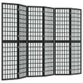 vidaXL Skladací paraván so 6 panelmi japonský štýl 240x170 cm čierny