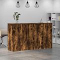 vidaXL Recepčný stôl dymový dub 180x50x103,5 cm kompozitné drevo
