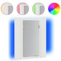 vidaXL LED kúpeľňová zrkadlová skrinka lesklá biela 40x12x45 cm akryl