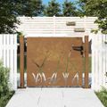 vidaXL Záhradná brána 100x100 cm, oceľ Corten, dizajn s trávou