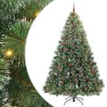 vidaXL Umelý vianočný stromček s 300 LED-i Zelená 240 cm PE a PVC