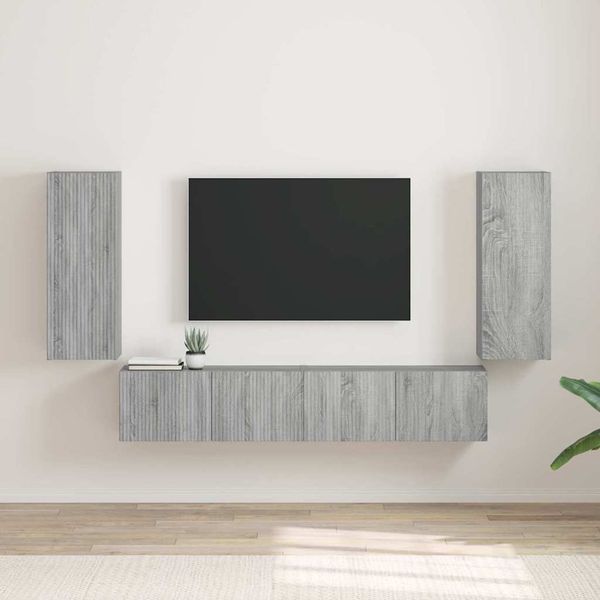 vidaXL TV nástenná skriňa Nástenný 2 pcs Sivý Sonoma 30 x 31 x 80 cm
