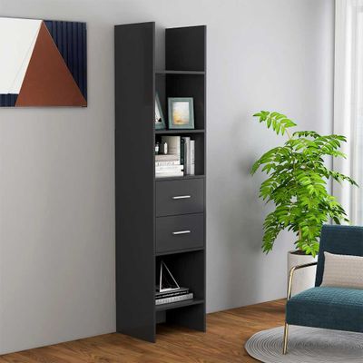 vidaXL Knižnica, sivá 40x35x180 cm, kompozitné drevo