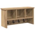 vidaXL Vešiak na stenu Nástenná montáž Remeselný dub 50 x 16 x 26 cm