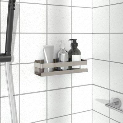 vidaXL Sprchová polica 23x6,5x6 cm, brúsená, nehrdzavejúca oceľ 304
