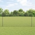 vidaXL Zvarené pletivo s podperami 10 x 1,4 m PVC potiahnutá oceľ Sivá