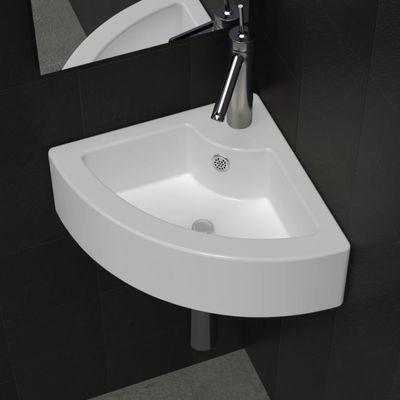 vidaXL Umývadlo s prepadom 45x32x12,5 cm, biele