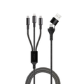 Maxlife ALLin1 kábel USB + USB-C - Lightning + 2x USB-C 1,0 m 66W čierny