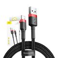 Baseus Cafule USB Lightning kábel 2,4A 0,5 m (červený+čierny)