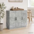 vidaXL Servírovacia skriňa Betónovo sivá 89 x 34,5 x 77 cm