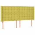 vidaXL Čelo postele so záhybmi zelené 183x16x118/128 cm látka