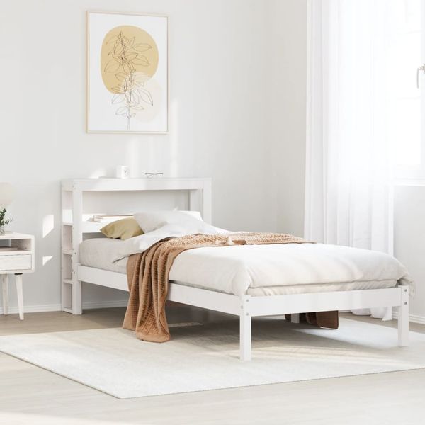 vidaXL Posteľ bez matraca biela 90x190 cm masívna borovica