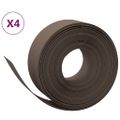 vidaXL Záhradné obruby 4 ks hnedé 10 m 20 cm polyetylén