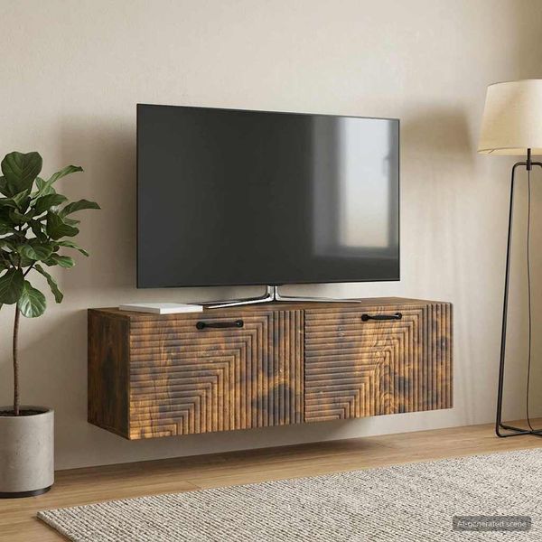vidaXL Nástenná TV skrinka Dymový dub 98 x 31 x 30 cm Kompozitné drevo