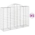 vidaXL Oblúkové gabionové koše 5 ks 200x50x140/160 cm pozink. železo