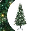 vidaXL Umelý predsvietený vianočný stromček Zelená 240 cm PVC a kov