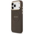 Puzdro Guess pre iPhone 17 Pro Max HC MAGSAFE PU S/ PEONY HOT STAMP hnedé