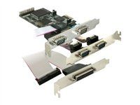 Paralelno-sériový adaptér - PCIe - RS-232 - 4 porty + 1x paralelný port