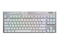 Klávesnica - technológia LIGHTSPEED - TKL - podsvietenie - bezdrôtová - 2,4 GHz, Bluetooth, USB - QWERTY - britská - klávesový spínač: GL Tactile - biela