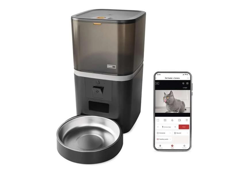 GoSmart dávkovač krmiva EMOS H6006 Pet Care s kamerou, 6 l, čierny, Wi-Fi