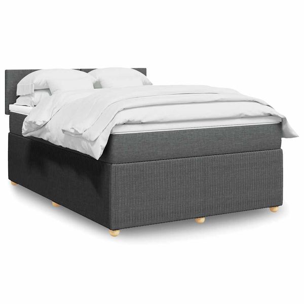 vidaXL Boxspring posteľ s matracom tmavosivá 140x200 cm látka