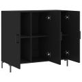 vidaXL Komoda čierna 90x34x80 cm kompozitné drevo