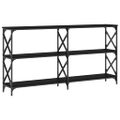 vidaXL Konzolový stolík čierny 200x28x80,5 cm kompozitné drevo
