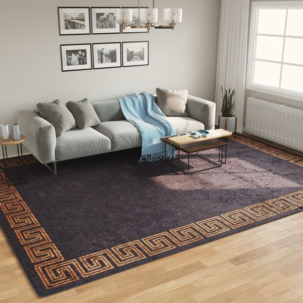 vidaXL Koberec prateľný čierno-zlatý 400x300 cm