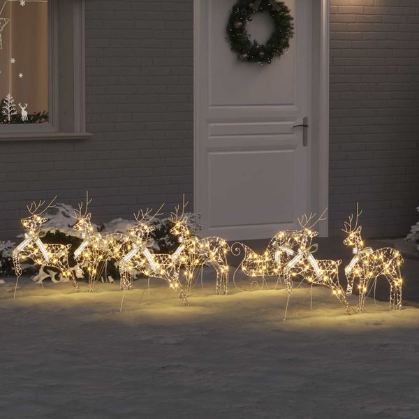 vidaXL LED Soby s 40 LED-i 7 pcs Zlatá PET
