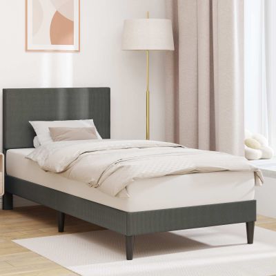vidaXL Rám postele Tmavosivá 90 x 190 cm Kordúrová tkanina