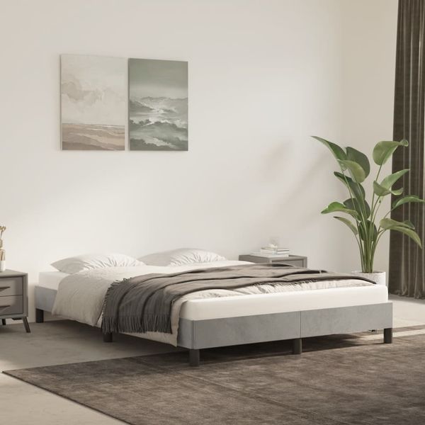 vidaXL Posteľ bez matraca bledosivý 140x200 cm zamat