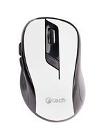 C-TECH myš WLM-02, černo-biela, bezdrôtová, 1600DPI, 6 tlačidiel, USB nano prijímač