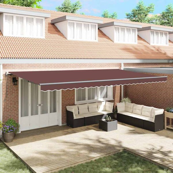 vidaXL Automaticky zaťahovacia markíza hnedá 600x300 cm