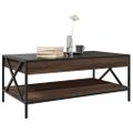 vidaXL Konferenčný stolík s nekonečnými LED hnedý dub 90x50x38 cm