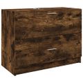 vidaXL Umývadlová skrinka dymový dub 78x37x59 cm kompozitné drevo