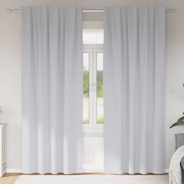 vidaXL Záclony na zatemnenie s krúžkami 2 pcs Bledá šedá 225 x 140 cm
