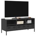 vidaXL TV skrinka čierna 101,5x39x43,5 cm oceľ valcovaná za studena