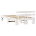 vidaXL Rám postele Biela 135 x 190 cm Masívne borovicové drevo