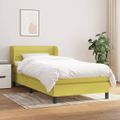 vidaXL Posteľný rám boxspring s matracom zelený 90x200 cm látka