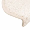 vidaXL Schodové rohože 30 ks 65x21x4 cm biele polkruhové veľké