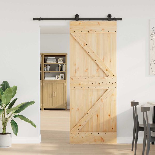 vidaXL Posuvné dvere NARVIK 80 x 210 cm (152,5 cm) Prírodná a čierna