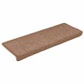 vidaXL Schodové rohože 15 ks 65x21x4 cm hnedé s obdĺžnikovým okrajom