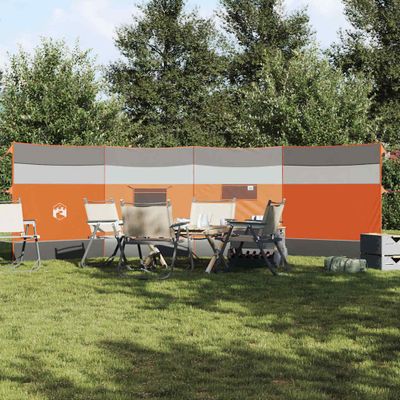 vidaXL Kempingový vetrolam sivo-oranžový 510x153 cm vodeodolný