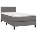 vidaXL Boxspring posteľ s matracom a LED sivá 80x200 cm umelá koža