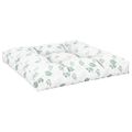 vidaXL Poduška na paletovú pohovku vzor listov 80x80x12 cm látka