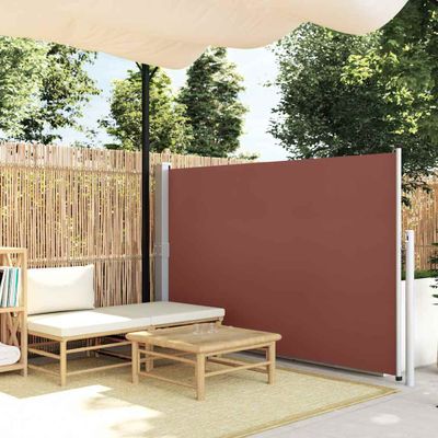 vidaXL Zaťahovacia bočná markíza na terasu 140x500 cm, hnedá